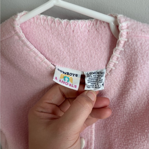 Vintage Baby Girl Fleece Heart Cardigan - Picture 4 of 5
